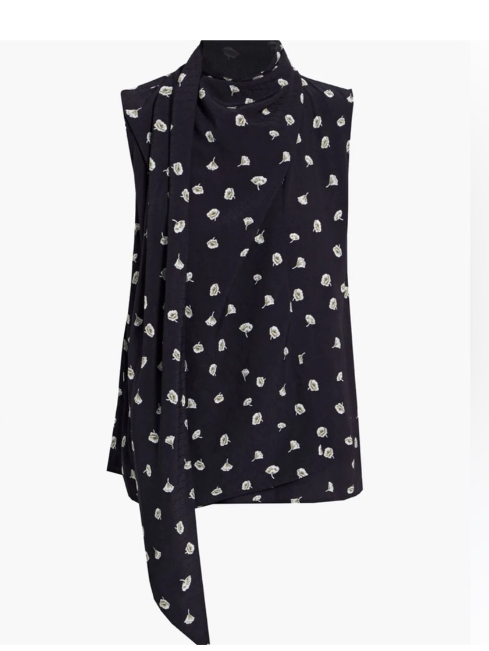 rag & bone Dark Navy Floral V-Neck Sleeveless Top